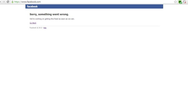 Facebook goes wrong. No Facebook services available all over the world 