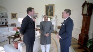 Gen. Ziaulah with US President Ronald Reagan and William Clark in 1982