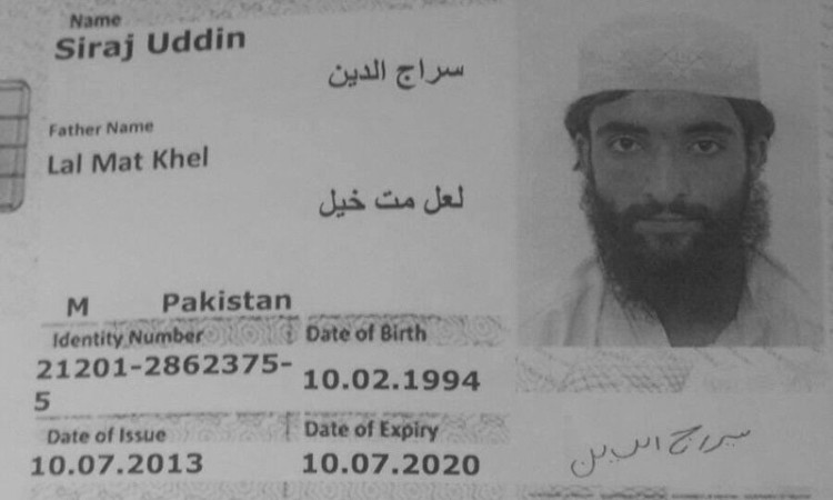 terrorist Siraj Uddin, son of Lal Mat Khel, a resident of Khyber Agency