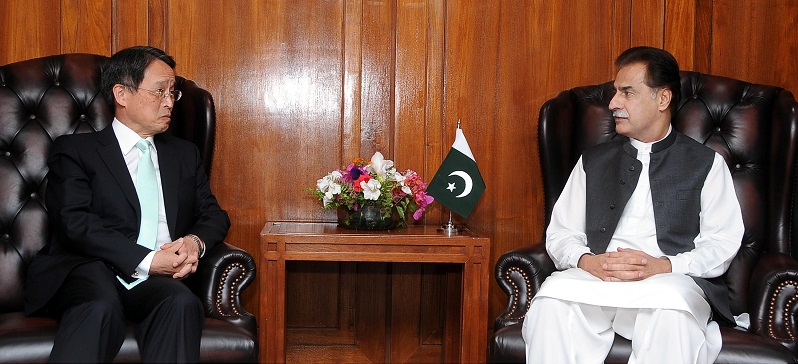 Speaker National Assembly Sardar Ayaz Sadiq and Japan Ambassador Takashi Kuria