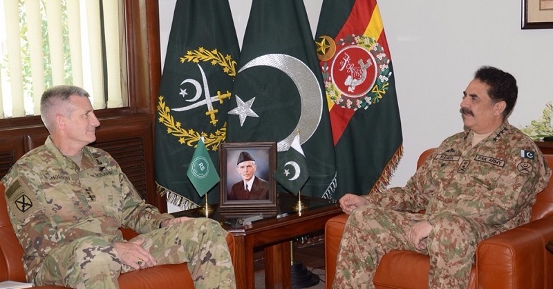 Commander Resolute Support Mission in Afghanistan General John Nicholsonand Chief of Army Staff (COAS) General Raheel Sharif