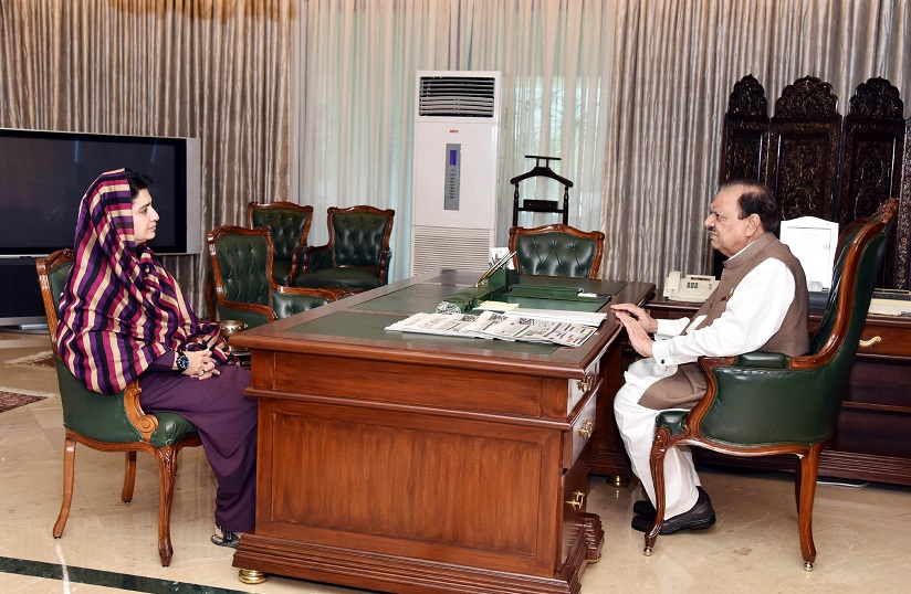 SPEAKER BALOCHISTAN ASSEMBLY MS. RAHILA HAMEED KHAN DURRANI CALLED ON PRESIDENT MAMNOON HUSSAIN AT THE AIWAN-E-SADR, ISLAMABAD ON JULY 20, 2016.