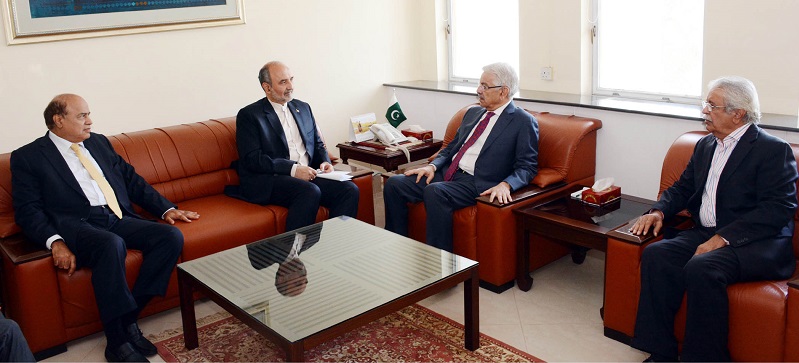 AMBASSADOR OF IRAN, H.E. MR. MEHDI HONARDOOST CALLED ON FEDERAL MINISTER FOR WATER & POWER AND DEFENSE, KHAWAJA MUHAMMAD ASIF IN ISLAMABAD ON AUGUST 03, 2016.