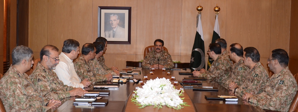 General Raheel Sharif chairs important security meeting at GHQ