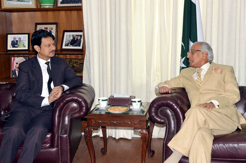 THE NEWLY APPOINTED HIGH COMMISSIONER OF BANGLADESH, MR. TARIK AHSAN PAID A COURTESY CALL ON THE SPECIAL ASSISTANT TO THE PRIME MINISTER ON FOREIGN AFFAIRS SYED TARIQ FATEMI IN ISLAMABAD ON AUGUST 16, 2016.