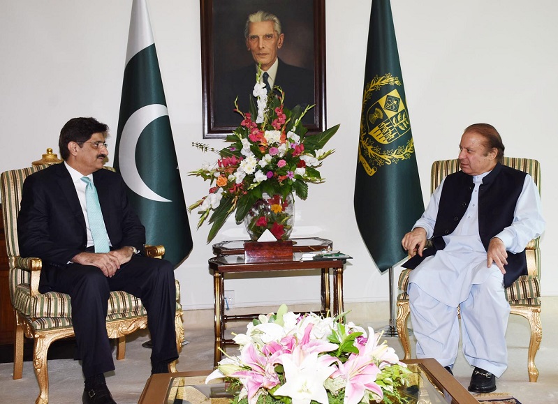 Syed Murad Ali Shah Chief Minister Sindh called on Prime Minister Muhammad Nawaz Sharif at PM House on August 05, 2016.