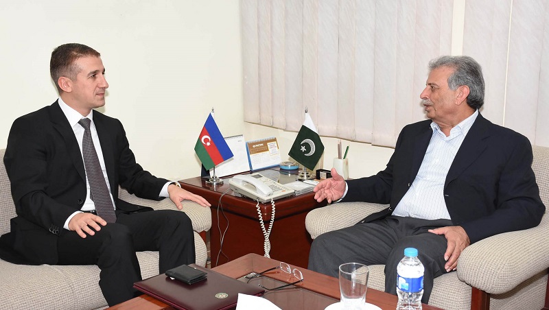 H.E MR. DASHGIN SHIKAROV, AMBASSADOR OF AZERBAIJAN CALLED ON FEDERAL MINISTER FOR DEFENCE PRODUCTION, RANA TANVEER HUSSAIN IN ISLAMABAD ON SEPTEMBER 08, 2016.