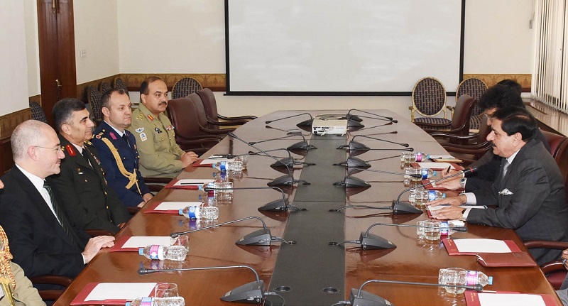 NATIONAL SECURITY ADVISER, LT. GENERAL  (R) NASSER KHAN JANJUA IN A MEETING WITH GENERAL SALEH ZAKI COLAK, COMMANDER OF THE TURKISH LAND FORCES IN ISLAMABAD ON SEPTEMBER 21, 2016.