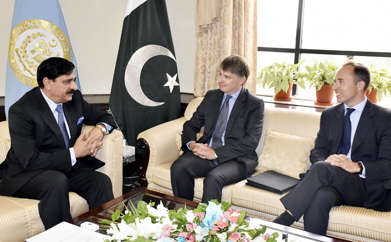 NATIONAL SECURITY ADVISER, LT. GEN (RETD) NASSER KHAN JANJUA IN A MEETING WITH MR. OWEN JENKINS, BRITISH PRIME MINISTERS SPECIAL REPRESENTATIVE FOR AFGHANISTAN AND PAKISTAN IN ISLAMABAD ON SEPTEMBER 06, 2016.