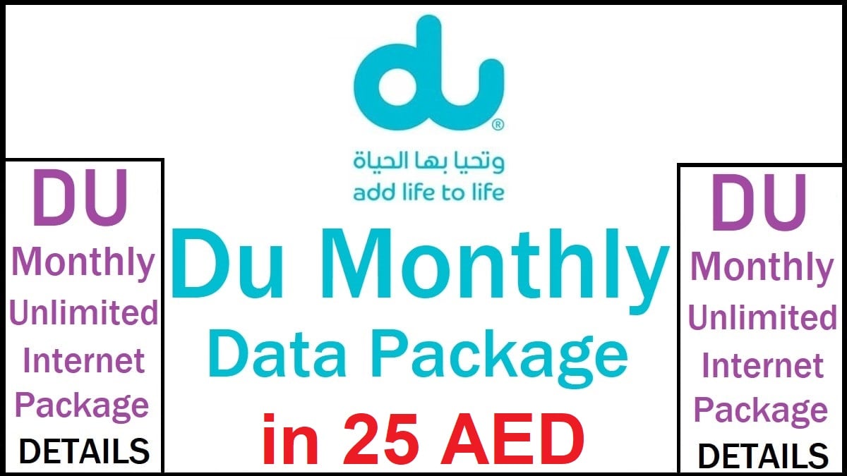 DU monthly package 25 & 30 AED