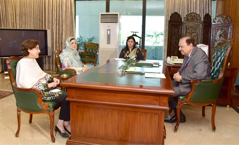 Newly appointed Foreign Secretary Tehmina Janjua called on President Mamnoon Hussain at Aiwan-e-Sadr, Islamabad on April 06, 2017.