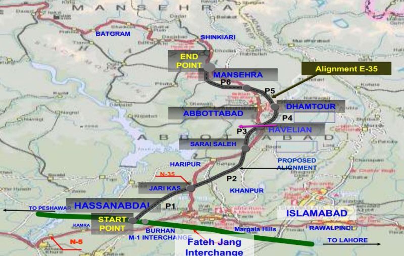 Map of Hazara Motorway inaugurated