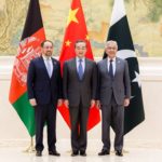 Khawaja Asif, Chinese Foreign Minister Wang Yi and the Afghan Foreign Minister Salahuddin Rabbani in Beijing for Trilateral talks