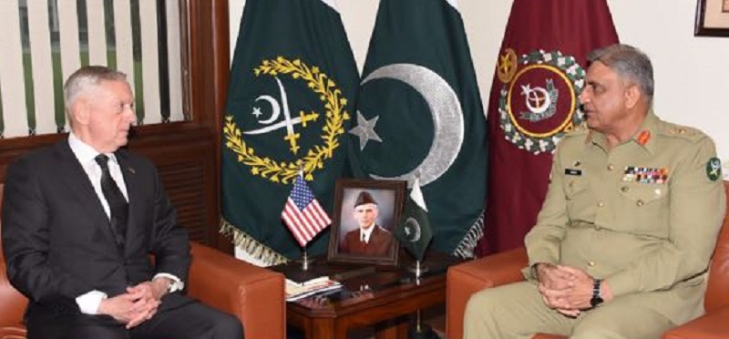 Pakistan Army expresses concerns to US Secretary of Defence James Mattis over use of Afghan soil against Pakistan