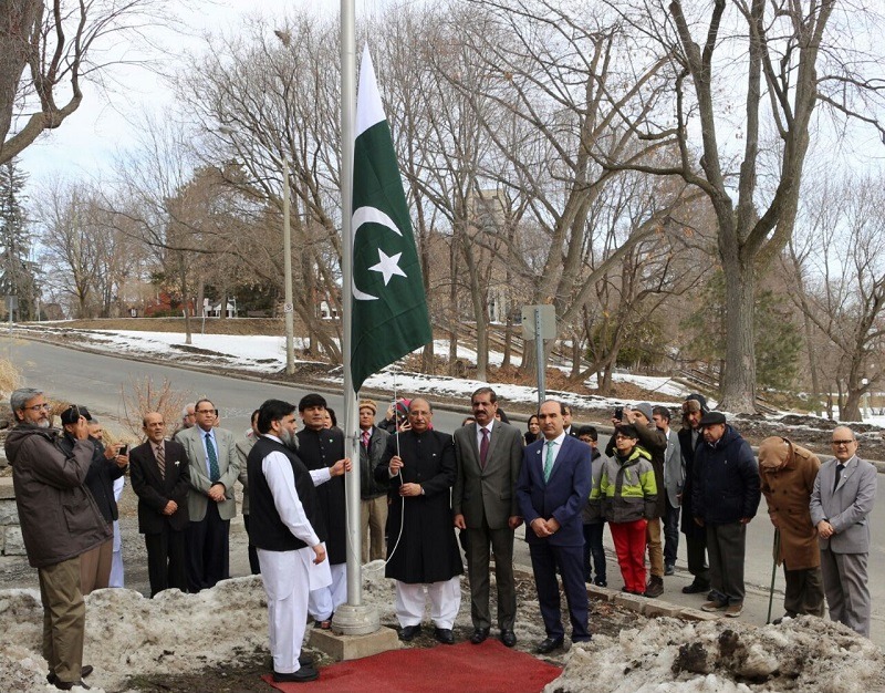 Pakistan Day: Pakistan’s flag hoisted at High Commission in Ottawa