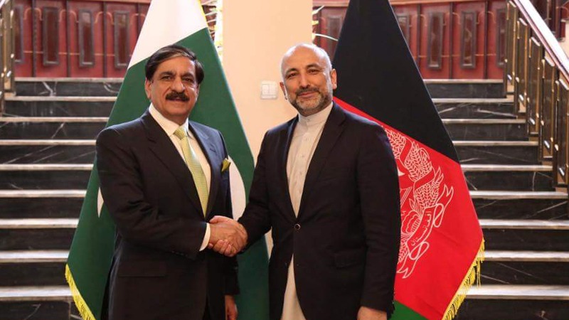 File photo: Afghan National Security Advisor Hanif Atmar meeting with National Security Advisor (NSA) of Pakistan Lt. Gen ® Nasir Khan Janjua