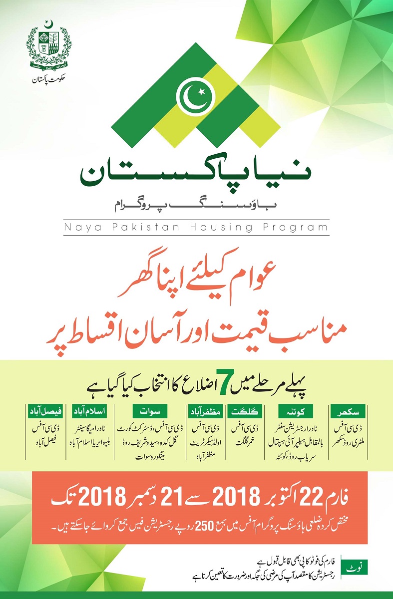 Download Registration Form of Naya Pakistan Housing Program