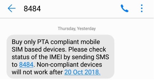 Pta Check Imei Number Pakistan