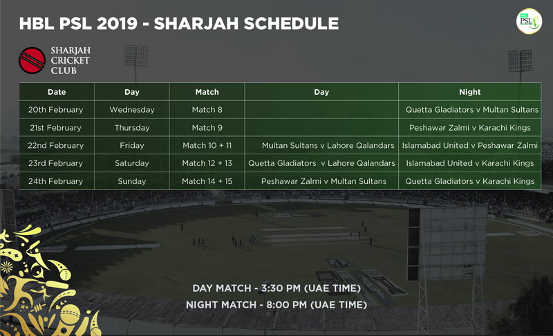HBL PSL 2019 Sharjah and Abu Dhabi tickets now available online