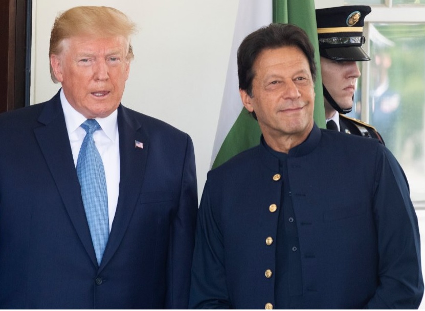 US President Donald Trump greets PM Imran Khan at White House