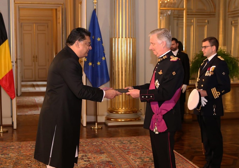 Ambassador Zaheer A Janjua Presents Credentials to King Philippe of Belgium