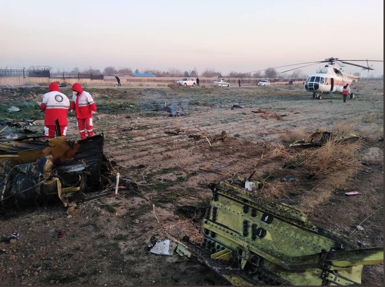 Flight #PS752 of Ukraine International Airlines crashes