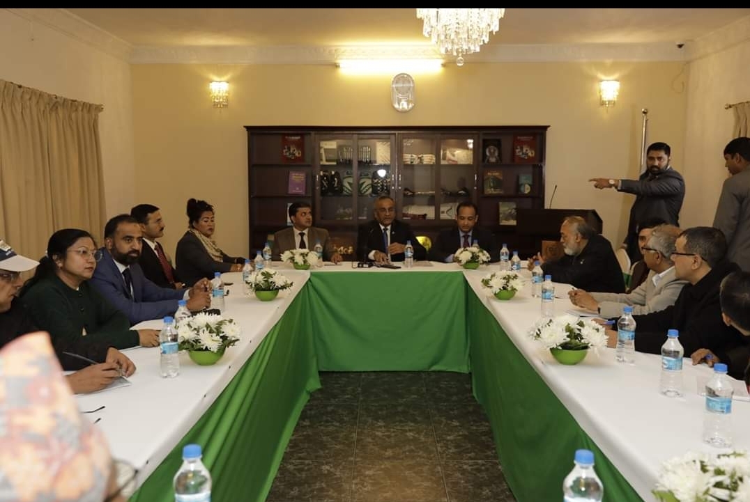 Ambassador briefed Kathmandu-based Nepali media at the Embassy of Pakistan on Sunday and recollected the genesis of the dispute and the adoption of UNSC resolutions promising the people of Jammu and Kashmir their right to self-determination.