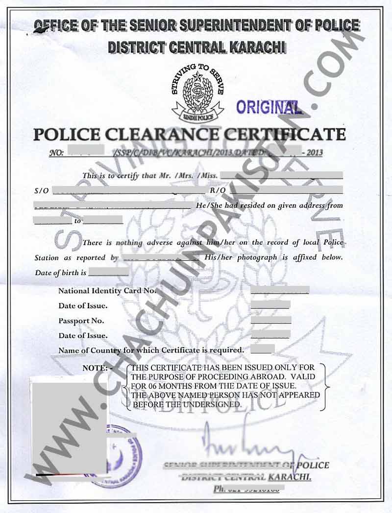 How To Get A Police Character Certificate In Pakistan Lahore Karachi