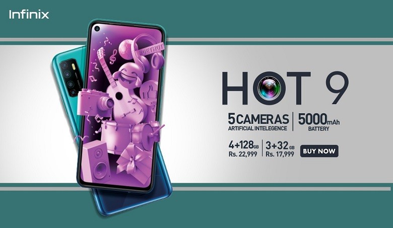 LAHORE, Pakistan: Infinix, the premium smartphone brand catering to the GenZ with its innovative and state-of-the-art devices, has just launched the successor to its best-selling Hot 8, the Infinix Hot 9.  The new phone comes with a 6.6" HD plus infinity O display, 16 MP Quad camera, 5000 mAh battery, and super ample storage.  The InfinixHot 9 series feature two variants, 3GB/32GB Rs 17,999 exclusively available online on Daraz and XPark, and the Infinix Hot 9 4GB/128GB Rs 22,999, to be available both in stores and online.  The device would soon be available in three attractive color options; Violet, Ocean Wave, and Quetzal Cyan.  The Infinix Hot 9 is fitted with a 6.6-inch HD plus Infinity O display, designed to enhance the consumer's viewing experience.  The phone runs Android 10 with XOS 6 on top and features a massive 5,000mAh battery, with 4-day battery life. On the front camera, the buyers get an 8 MP primary camera with flashlight, and on the rear, there's a 16MP + 2MP + 2MP camera with auto flash.  "An exciting new addition to the Infinix family, the Hot 9 is the ultimate device for all the people on the go who are looking for the all-in-one solution in their smartphone. With its powerful battery performance, sleek and stylish design, the HOT 9 is going to be the best buy in user-friendly price range.  Infinix has always worked to produce devices with powerful features and distinctive designs so our consumers can create their style statements with their smartphones, and enjoy all the cutting-edge features at the same time," said Mr. Joe Hu, CEO of Infinix Pakistan.  The Infinix HOT 9 is a complete package for users looking to spend time on their phones uninterrupted by the worries of charging the device. Up-to-date with the latest design and features, the HOT 9 is an exciting new and budget-friendly addition to the smartphone market.