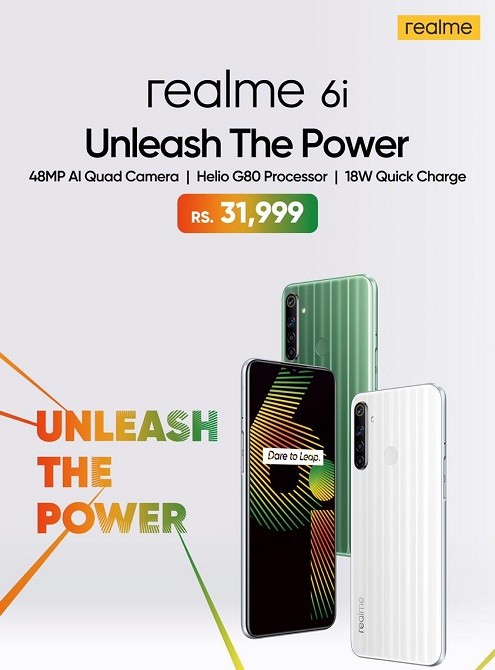 realme 6i - realme 6i comes in two young colors – Green Tea and White Milk at Rs 31,999. The smartphone will be available in Pakistan on sale by April 29, 2020.