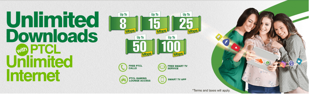 PTCL Internet Packages are still affordable Pakistan Telecommunication Company Limited (PTCL) does not need any introduction. From being the largest telephone operating company to having the widest network of internet connection and now Smart TVs in the line too, PTCL has conquered it all. If you didn’t know already, it is the largest broadband internet service provider in the country that provides amazing internet packages. Hence, we have decided to discuss PTCL Internet Packages in detail. PTCL was once a national service provider, but now the government of Pakistan owns only 62% (albeit a huge portion) while the remaining 26% belongs to Etisalat. With revenue spanning over $3.4 billion, PTCL has paved a way for itself even when international internet service providers and broadband platforms made their way to the country. The internet speed is lightning fast, the data rates are adequate & reasonable, there is no restriction on upload or the downloads – this is why PTCL still is the one among everyone’s favourites. The Reach of PTCL In Pakistan When the internet started building its way up to mainstream communities, PTCL was the first among the meagre options available for people to choose from. In fact, at a time, it was the only one. Since then, new and new brands have sprung up, but its popularity is still the same. As per the statistics last recorded in 2018, Pakistan Telecommunication Authority (PTA) declared that PCL has 105,000 annual wireless local loop subscribers. This isn’t a small figure, and it is a quantity worth applauding for a single brand to own. On the other hand, out of a total 2.6 million local line subscribers, it was a clear winner with 2.4 million users under PTCL’s belt.  Speaking by numbers, PTCL is the only internet service provider readily available throughout the country as well. It is rooted in more than 2000 cities and towns across Pakistan. It has a full presence in more than 200 cities. To say the least, you can avail the internet and broadband connectivity services via it anywhere in Pakistan.  PTCL Through Years Even though we have been singing praises about PTCL till yet, we don’t overlook the time when it wasn’t the most reliable of the internet or broadband providers, to begin with. Over the years, many consumers have fluctuated from one provider to the other because of the spotty internet connection. However, through the years, the performance of PTCL has improved as well.  It might not have been the most reliable internet connection always, but it has certainly improved and proven its mettle over the years. From just the broadband connection to EVO, Charji devices, and PTCL DSL, the service curve has only gone upwards. Moreover, keeping in mind, the customers belonging to different segmentations and target markets, the packages and applications have been customized and designed as per their requirements. It doesn’t matter if you are a corporate consumer looking to have an internet connection for your entire office complex or a student wanting to have internet connectivity at a rented apartment, PTCL with its budgeted and multi-faceted packages caters to all sorts of customers. From 100 Mbps onwards, you can get internet packages as per your wish. What else does one wish for? Internet Packages that are still affordable by PTCL As we have already iterated above, PTCL caters to the wide segment of the audience throughout the country. Hence, to provide ease to everyone and satisfy their needs, it has introduced a wide range of packages for every type of user according to their needs.  There are a variety of packages available, and corporate or commercial customers can directly get in touch to have their internet service installed as per the requirement. Some of the popular PTCL internet broadband packages and what they entail are as follows: One of the main reasons that we vouch for PTCL is that they are still providing quality services at a very lucrative price point.  Broadband Starter Packages 1 Mbps Economy For a price of 599Rs, this economy package has 2 Mbps internet connection with the download limit of 10GB. 2 Mbps Economy For a price of 750Rs, this economy package has 4 Mbps internet connection with the download limit of 15GB. Broadband Unlimited Packages 4 Mbps For a price of 1700Rs, this package has 4 Mbps internet connection with unlimited downloads. 8 Mbps For a price of 2150Rs, this package has an 8 Mbps internet connection with unlimited downloads. In this package, you also get a Freedom Unlimited Package and a Free Smart TV. The former gives unlimited landline minutes and 100 Ufone minutes. 15 Mbps For a price of 2650Rs, this package has 12 Mbps internet connection with unlimited downloads. In this package, you also get a Freedom Unlimited Package and a Free Smart TV. 25 Mbps For a price of 3200Rs, this package has 16 Mbps internet connection with unlimited downloads. In this package, you also get a Freedom Unlimited Package and a Free Smart TV. 50 Mbps For a price of 5000Rs, this package has 50 Mbps internet connection with unlimited downloads. In this package, you also get a Freedom Unlimited Package and a Free Smart TV. 100 Mbps For a price of 7500Rs, this package has 100 Mbps internet connection with unlimited downloads. In this package, you also get a Freedom Unlimited Package and a Free Smart TV. Broadband Static IP If you want a static broadband connection with any of the afore-mentioned internet packages, you can get it for just for additional 350Rs every month. The activation charges of 500Rs will apply a one-time-only. Installation Charges If you have an existing landline, the installation charges of a new internet connection will be 2499Rs including taxes.  On the other hand, installation charges for a Double Play (Landline & Internet) or Triple Play (Landline, Internet & Smart TV) are 5000Rs including taxes. These are one-time charges only and you won’t have to incur them again and again. How To Subscribe? If subscribing to PTCL internet packages or getting your hands on any of the PTCL internet devices is on the top of your list now, do not worry because it is super easy. You can either go to your nearest service center, PTCL Shop, PTCL distributor or simply call 1218, and the installation team will get back to you on an immediate basis. s