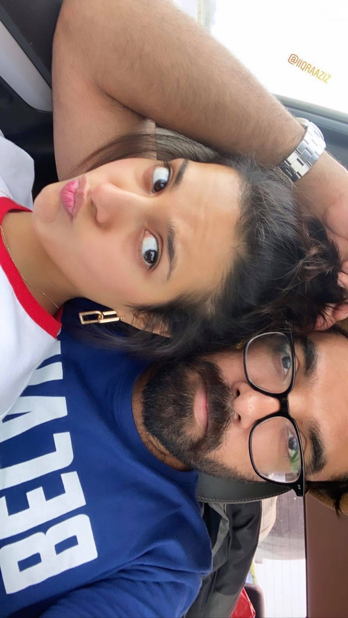 Iqra Says She Is 'Chipkuu' For Yasir Iqra Aziz and Yasir Hussain have a cute relationship. The one that makes you root for them and check up on what they are up to. We, as fans, are constantly shadowing them to know more about their life and get an update on what’s happening. This is why every little thing they do makes us all gooey for them. Recently, Iqra revealed how she gave Yasir a surprise and that’s too cute to handle for us all. Yasir Hussain Gets A Surprise In her recent post, Iqra revealed that she surprised Yasir because she just can’t leave him alone. She shared the picture on her Instagram account with the caption: “Yes i surprised him and just can’t stay away♥️ I am a chipkuu only for him” There was a super adorable picture to go with the caption. The couple also went on to share a few of their pictures on their Instagram stories too. See Iqra’s post here: What Was The Surprise All About? Though we do not know what exactly the surprise was about, since the couple did not share that publicly, but we have our guesses. From the looks of it, Yasir was in a busy workday and Iqra took some time out of her routine to surprise him by creating a plan out of the blue. Fans Reaction To The Surprise We all know how everyone is hooked up on Instagram these days, especially shadowing celebrities. The moment Iqra had to upload this post and people started flooding the comments asking the deets. Some people wanted to know what the surprise was, while others wanted to know about Yasir’s reaction. But, since the couple wanted to keep that private, we could not know the specific details of this surprise. Well, we wish both of this similar happiness and surprises together. They are indeed one of the loveliest Pakistani celebrity couples and we feel delighted every time we see them on our feeds and TV screens.