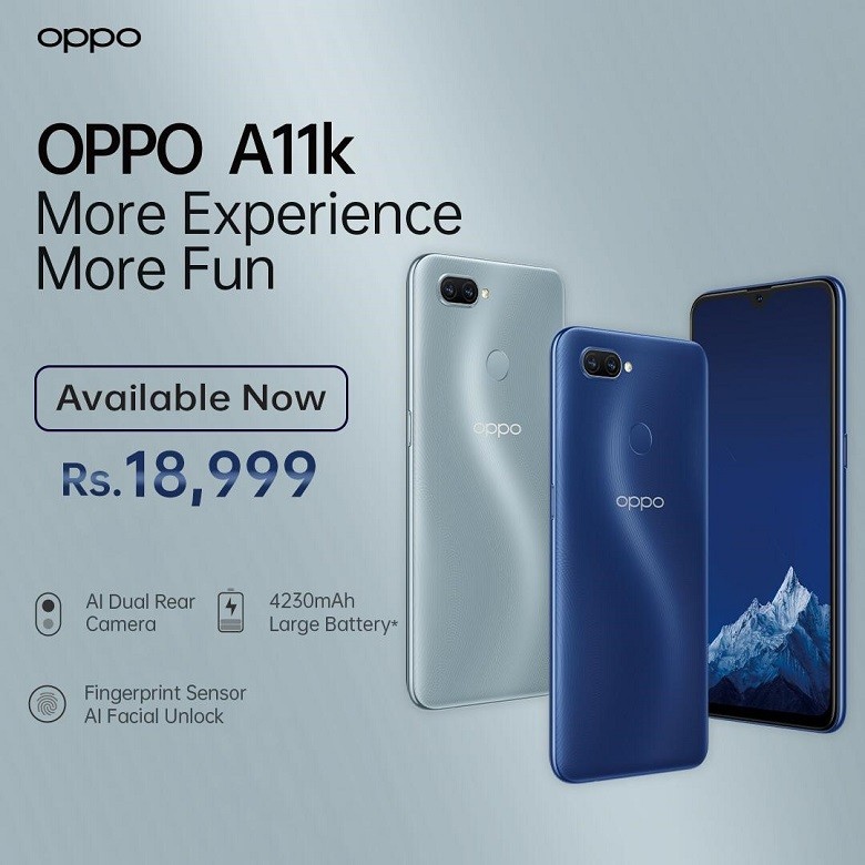 OPPO A11K - OPPO, a leading global smart device brand, is geared up to expand its popular A Series with the launch of OPPO A11K in Pakistan. This power-packed entry-level smartphone is a testimony of OPPO's vision to provide exciting features at a compelling price to enhance the overall smartphone experience and style quotient of consumers. Available in a mighty combination of 2GB RAM + 32GB ROM with memory expandable up to 256GB. OPPO A11K is powered by a 4230mAh battery that provides extended hours of content consumption for the users. The device is equipped with a 13MP+2MP AI dual rear camera capable of capturing clearer and sharper images. The smartphone is equipped with a host of amazing features such as Rear Fingerprint Sensor and Face Unlock giving a secure smartphone experience whereas Dirac Smart sound effects provide the best sound effect while gaming, listening to music, and video streaming. Smoother Experience, More Fun With the help of a dedicated 3-card slot, the new OPPO A11K definitely packs a punch. Powered by a 4230mAh battery, OPPO A11K supports 17 hours of online video streaming, 8 hours of online gaming, and 63 hours of audio playback. OPPO A11K is powered with MediaTek Helio P35 octa-core processor that helps in providing a lag-free gaming and video streaming experience. This further enables users to multitask with ease resulting in a smooth smartphone experience. The device comes with ColorOS 6.1 based on Android 9 providing a fresh visual experience that's more sleek, refined, and comfortable even after prolonged use. OPPO A11K has a Riding Mode that helps users to focus on the road by blocking unimportant calls and notifications, making it safe when they are on the road; Smart Assistant provides a one-stop portal to different services and presents the most relevant information as cards on the home screen for easy access, saving users the trouble of going through the apps one by one; while the Smart Sidebar is a productivity tool that allows users to reply to messages while in another app, switch and transfer information between different apps. OPPO A11K also features Dirac - a Smart Sound Effects that intelligently switches to the best sound effect setting taking the gaming, audio, and video experience to the next level. AI-Powered Photography and Video Tools to Capture Beauty in Life OPPO A11K is equipped with a 13MP+2MP AI-powered Dual Rear Camera. The 13MP main camera enables users to capture high-resolution images with more clarity and sharpness. The device sports 6x digital zoom and burst mode. The 6x digital zoom enabling users to take good quality zoom shots with more precision whereas the burst mode enables a user to capture numerous images in quick succession. While the 2MP depth camera provides an enhanced bokeh effect and lets users shoot great portraits. OPPO A11K also offers two special features: • Portrait Styles: Portrait Styles enables users to create quality visual content and reflects evolving consumer tastes regarding portrait or cinematic photos • Dazzle Colour Mode: This effect works wonders when images are taken in a natural environment in poor lighting conditions producing more saturated and vibrant colors. Dazzle Colour Mode is equipped with a pixel-grade colour-mapping algorithm, which creates more vibrant and natural colours in an image The 5MP front camera, powered with OPPO’s AI beautificationn algorithm intelligently optimizes and enhances the selfie experience. AI Beautification automatically detects skin quality, age, gender, skin tone, and create tailored solutions for different groups to amplify the beautiful elements of one’s self. The smartphone also comes with Soloop Smart Video Editor that can help you create professional-quality videos with cinematic filters through very easy steps. Sleek and Secure OPPO A11K sports a lightweight design adding to its aesthetic value while elevating the smartphone experience to a whole new level with its remarkable features. Merely 165 grams in weight and 8.3 mm thin, the ergonomically designed OPPO A11K with its elegant curved body fits perfectly in the hand and pocket without feeling bulky. The device also features a 6.22” Waterdrop Eye Protection Screen with a resolution of 1520×720. The blue light filter protects the user's eyes from straining, whether they are watching videos or playing games. Further, the screen is protected by Corning Gorilla® Glass 3 and offers a highly immersive experience with 89% screen to body ratio and 19:9 aspect ratio. Also, the device comes equipped with a rear fingerprint unlock and Face Unlockk that can unlock the phone almost just as fast as you wake the screen. Market Availability OPPO A11K is available across offline stores and on leading e-commerce platforms including OPPO’s official website since July 2, 2020. Priced at Rs 18,999, OPPO A11K is available in two stunning color options - Flowing Silver and Deep Blue. To book online visit: https://www.oppo.com/pk/bookonline/ OPPO Enco W11 True Wireless Headphones Closely following the A11K launch, OPPO also launches OPPO Enco W11. This product is a part of OPPO's mission to "bring amazing user experiences to Pakistani users through innovative, high-quality products”. The OPPO Enco W11 headphones are OPPO's true wireless audio product since its entry into the IoT business embedded with ultra-dynamic speakers among the industry, which make a detailed and powerful audio experience. The OPPO Enco W11 comes with a Binaural Simultaneous Bluetooth® Transmission, Enhanced Bass,20-Hour Battery Life and IP55 Dust and Water Resistance so that you enjoy your music anywhere and at any time. Available from July 4, 2020, OPPO Enco W11 is priced at Rs 5,999.