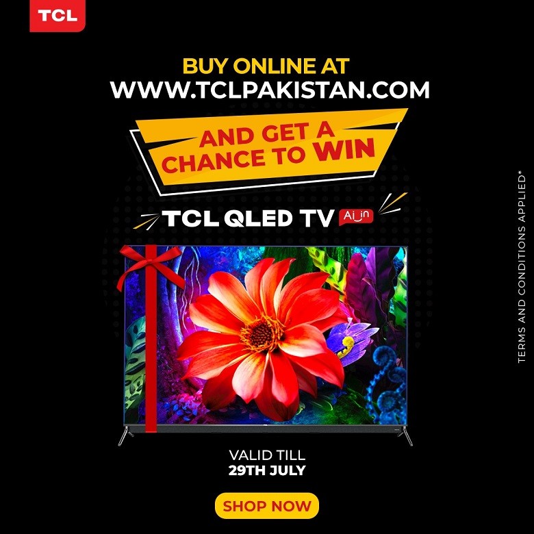 TCL Pakistan - After receiving an amazing response on the launch of TCL’s QLED range, TCL is opening its doors once again for the biggest Eid sale of the year. The Bari Eid sale will last till July 29, 2020 and has a lot in store for consumers. Along with the offering discounts on a variety of LED TVs and ACs, the shopping fiesta is also giving a chance to win a brand new 55” C815 QLED TV via lucky draw. To participate, a consumer just has to purchase any product from tclpakistan.com and gain entry to the draw. People will be able to participate in this mega campaign enabling them to get great offers on all of TCL’s AC and TVs. TCL has successfully cultivated strong brand-loyalty by offering its consumers with high-value products, further illustrated in the launch of it latest QLED TV range which is also available on the website. Majid Niazi the Marketing Manager of TCL said, “We are extremely proud of our long relationship with our consumers. With the Bari Eid sale, we want to enhance the customer experience by offering big discounts on all of our ACs and TVs. This year’s sale has a lot in store for the consumers, especially with the chance to a win a brand new QLED TV”.