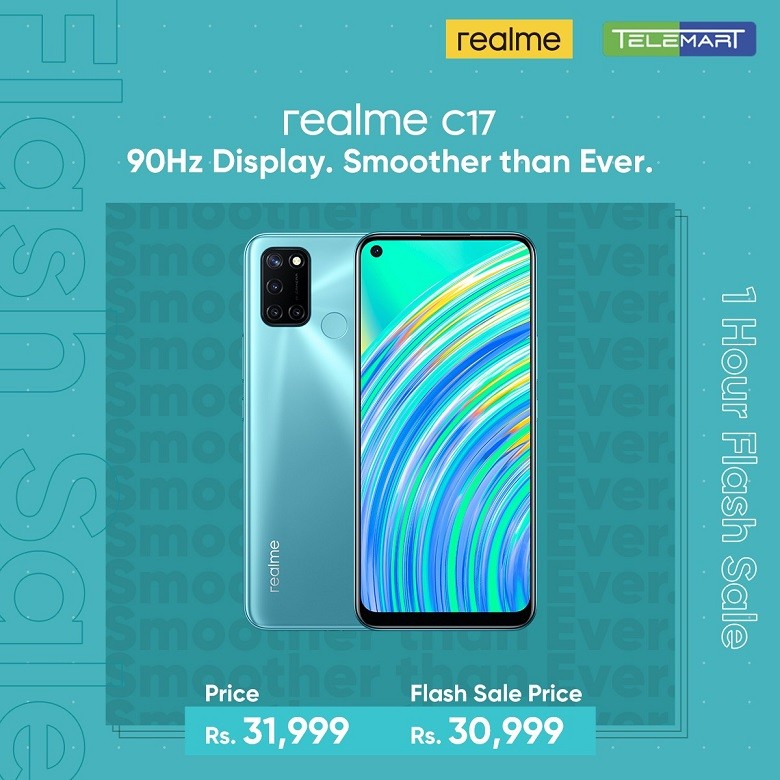 realme C17 - realme has finally launched the most affordable realme C17 with 6 GB + 128 GB large storage & 90Hz ultra smooth punch hole display at an amazing price point of Rs 31,999.  To delight the growing community of fans, realme is giving away three realme C17 during the live launch event Q&A on their Facebook & YouTube Channel not only that realme is having Flash Sale of realme C17 on Telemart today 7 pm  8 pm for just Rs 30,999 only.  realme is bringing new trendsetting smartphones & AIoT devices almost every month to the Pakistan market, With the huge range of devices it has launched and its competitive prices. Within its catalog realme C series has been most affordable with high specs realme C17.  “Top” is the display of realme C17, the first model with a 90Hz Ultra Smooth punch-hole display of realme C series. Now the selfie camera is located in the left upper corner of the display instead of the dewdrop in the top frame.  The change significantly improves the immerse visual experience by increasing screen-to-body ratio from 88.7% to 90% which is every close to some high-end models. Next is 90Hz High refresh rate. The refresh rate is closely connected with the user experience. The experience of both operating system and game play is greatly improved and becomes much smoother with a higher refresh rate. The 90Hz refresh rate screen can display frames which are one and a half higher than traditional 60Hz screen making the visual experience or the touch response much better than 90% of the traditional smartphones.  The refresh rate can also automatically between 90Hz and 60Hz to balance smooth experience and battery life.  Equipped with the largest 6GB RAM and 128GB ROM in C series. To be honest, RAM and ROM are more important than the processor in daily use for normal users. It can assure a smoother and more responsive experience than other competitors. realme C17 can not only support ultra-fast fingerprint unlocking in seconds but also support facial recognition, which can be easily unlocked with a single click or glance, convenient to unlock and safe for your privacy at the same time. The phone is equipped with a 5,000 mAh battery that promises up to 34 days of standby time, the battery will support 18W fast charging via USB-C. As the flagship of C series, C17 definitely has the most powerful performance powered by Snapdragon 460 professor. The antutu benchmark of C17 reaches more than 150000. In its rear area, it will have a quad-camera setup.  The configuration will consist of a 13-megapixel primary sensor (f/1.8 aperture), an 8-megapixel (119°) ultra-wide-angle lens, a 2-megapixel macro sensor (4-cm focal length), and a 2-megapixel monochrome lens. The front camera of the device will be 8 megapixels. It will also be compatible with beauty and portrait modes assisted by AI. The realme C17 will run the Android 10 operating system under the realme UI layer.  It will be available in a couple of colors: Navy Blue and Lake Green. realme also announced new wired earphones called realme Buds Classic.  The headset gets a half in-ear design with a round shape that comfortably fits into the ear canal. It has an in-line microphone for calling as well as a built-in single-button remote to control music playback and incoming calls. realme Buds Classic will retail at Rs 1,199 in the Country. It will be up for flash sale on Telemart along with C17 for Rs, 999 only.  Two colour variants namely, Black and White realme Buds Classic features The realme Buds Classic features a 14.22 driver, which the company says will help in delivering clearer vocals and deeper bass. Its built-in cable organiser will enable you to store and carry the earphones with ease.   With its special strap and tangle-free design, you can store these earphones easily. Its TPU material is said to be durable and reliable for daily use.   It has a built-in HD microphone that is touted to deliver clear call quality and a single button to allow you to control music, movies and calls conveniently. The realme 10000mAh Power Bank 2 is priced at Rs 5,499 also offered on Flash Sale today on Telemart along with C17 for Rs, 4,199 only. Available in two colour options namely, Black and Yellow. realme Power Bank 2 features realme 10000mAh Power Bank 2 comes with support for 18W two-way quick charging with dual output ports, a USB Type-A and a USB Type-C. It packs a 10,000mAh high density Lithium-polymer battery that the company claims, ensures less capacity loss even after many charging cycles.  The realme 10000mAh Power Bank 2 comes with thirteen layers of circuit protection that improves safety when charging at high speeds. The power bank is compatible with USB-PD as well as Qualcomm's QC 4.0. It can itself be fast charged as well. The realme 10000mAh Power Bank 2 follows the same design language as the previous realme power bank. It has a LED indicator lights to show the remaining battery level in the power bank.  The black variant has the realme branding in yellow while the yellow variant has the realme branding in black.