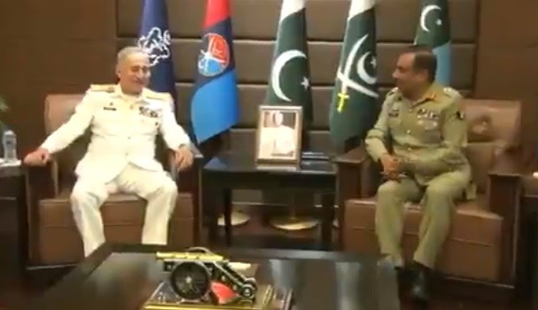 Admiral Zafar Mahmood Abbasi - The Chief of the Naval Staff Admiral Zafar Mahmood Abbasi paid his farewell visit to the Joint Services Headquarters (JSHQ) in Rawalpindi on Saturday, and met the Chairman Joint Chiefs of Staff Committee (CJCSC) General Nadeem Raza. In the meeting, the CJCSC thanked the outgoing Naval Chief for his services to the nation during long and illustrious career. It’s worth mentioning that Admiral Muhammad Amjad Khan Niazi has been appointed as new Chief of Naval Staff. The Vice Admiral Muhammad Amjad Khan Niazi will succeed Admiral Zafar Mahmood Abbasi who will relinquish the Command of Pakistan Navy on October 7. The Change of Command Ceremony will be held at PNS ZAFAR in Islamabad.