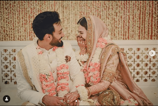 The super-talented and stunning actress of all times, Sana Javed is celebrating her first wedding anniversary with husband Umair Jaswal. The gorgeous couple tied the knot back in October 2020 and they are rejoicing the moments by exchanging titbits of love in the form of heartwarming statuses and pictures from the event. The wedding left everyone in surprise as the couple didn’t post anything to make their bond viral on social media. That’s the reason they were highly appreciated and congratulated by everyone to keep it all the sophisticated way.  Sana and Umair stay active on Instagram, however, they are not so fond of sharing their personal life publicly. The fans are well aware of the fact that these two lovebirds have a lot to make special with each other and that makes them one of the most loved couple in the industry. Here is how Sana Javed wished Umair Jaswal earlier today!  Sana Javed Posts a Heartwarming Anniversary Wish!  While taking memorable clicks to Instagram, Sana captioned it with simplicity to say it all as:  “HAPPY ANNIVERSARY MY LOVE♥”  As the post went public, the fans gathered to shower blessings for the couple in the comments section.  Following the footsteps of wife Sana Javed, Umair Jaswal posted a throwback to Nikkah event with some adorable pictures on Instagram, while marking the celebration of her first wedding anniversary. He also kept it simple and comprehensive with a caption saying:  “HAPPY ANNIVERSARY MY LOVE♥”  It is worth mentioning here that Sana and Umair have exhibited their talents with perfection in their respective fields and continue to do so as they believe in delivering excellence.  Sana Javed Dramas List  Check out a list of dramas in which Sana proved herself a wonderful talent:  Dunk Ruswai Shehr-e-Zaat Mera Pehla Pyar Pyarey Afzal Ranjish Hi Sahi Meenu Ka Susral Meri Dulari Goya Chingari Dil Ka Kia Rung Karun Shareek-e-Hayat Koi Deepak ho Paiwind Maana Ka Gharana Aitraaz Zara Yaad Kar Intezaar Khaani Romeo Weds Heer Darr Khuda Say Afreen Ruswai     Want to add something to this write-up? Don’t forget to share your valuable feedback with us!