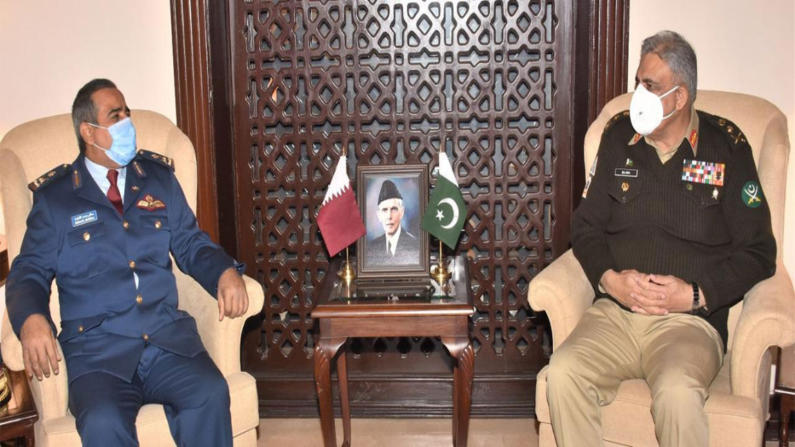 Qatar Air Force - The Commander of Qatar Emiri Air Force Major General Salem Hamad Eqail Al-Nabet held a meeting with the Chief of Army Chief (COAS) General Qamar Javed Bajwa in Rawalpindi on Wednesday. During the meeting, matters of mutual and professional interest and regional security situation were discussed. The Army Chief said that Pakistan values its brotherly relations with Qatar and Pakistan army also looks forward for enhanced defense and security cooperation with Qatar Armed Forces. The visiting dignitary appreciated contributions of Pakistan army for regional peace and security and its role in training of Qatar's armed forces. Separately, the Commander of Qatar Emiri Air Force also met the Naval Chief Admiral Muhammad Amjad Khan Niazi at the Naval Headquarters in Islamabad and discussed matters of mutual interest including regional security situation. The Commander of Qatar Emiri Air Force appreciated Pakistan Navy efforts for maritime security in the region.