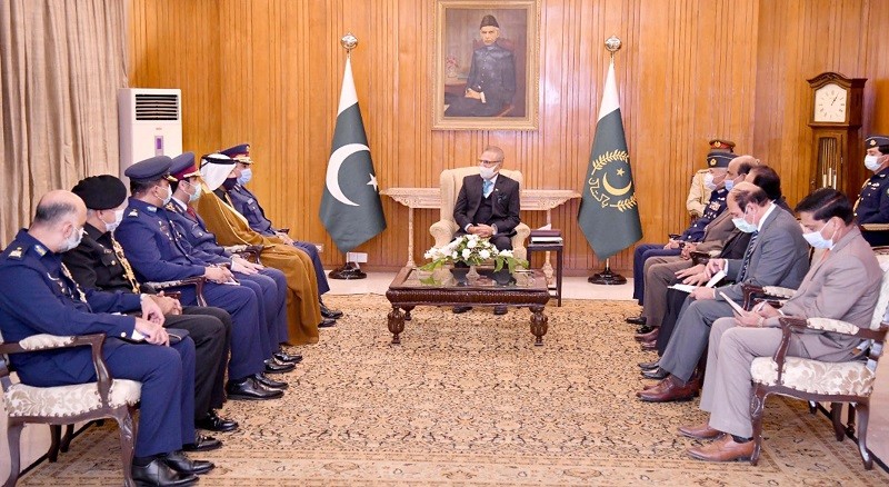 President Arif Alvi has said that Pakistan and Qatar have great scope for cooperation in the areas of defense and military training, and Qatar needs to benefit from defense expertise and training facilities of Pakistan. Talking to the visiting Commander of Qatar Air Force Major General Salem Hamad Eqail Al-Nabet at Aiwan-e-Sadr in Islamabad on Wednesday, the president said that Pakistan and Qatar enjoy excellent relations in all areas of mutual interest and Pakistan wants to further strengthen and broaden bilateral cooperation with the brotherly Country.  The president also highlighted anti-terrorism efforts made by Pakistan that resulted in defeating militancy and terrorism.  Dr. Arif Alvi said that Pakistan’s economy is improving despite the COVID-19 pandemic.  President Arif Alvi said that Pakistan offers enormous investment opportunities and Qatar could benefit from Pakistan’s investment-friendly environment in various sectors.  The Qatar Air Force Commander Major General Salem Hamad Eqail Al-Nabet appreciated the professionalism of armed forces of Pakistan and underlined the need for enhanced defense cooperation between the two Countries. The meeting was also attended by the Chief of the Air Staff Air Chief Marshal Mujahid Anwar Khan and Qatar’s Ambassador to Pakistan Saoud Abdulrehman Al-Thani. 