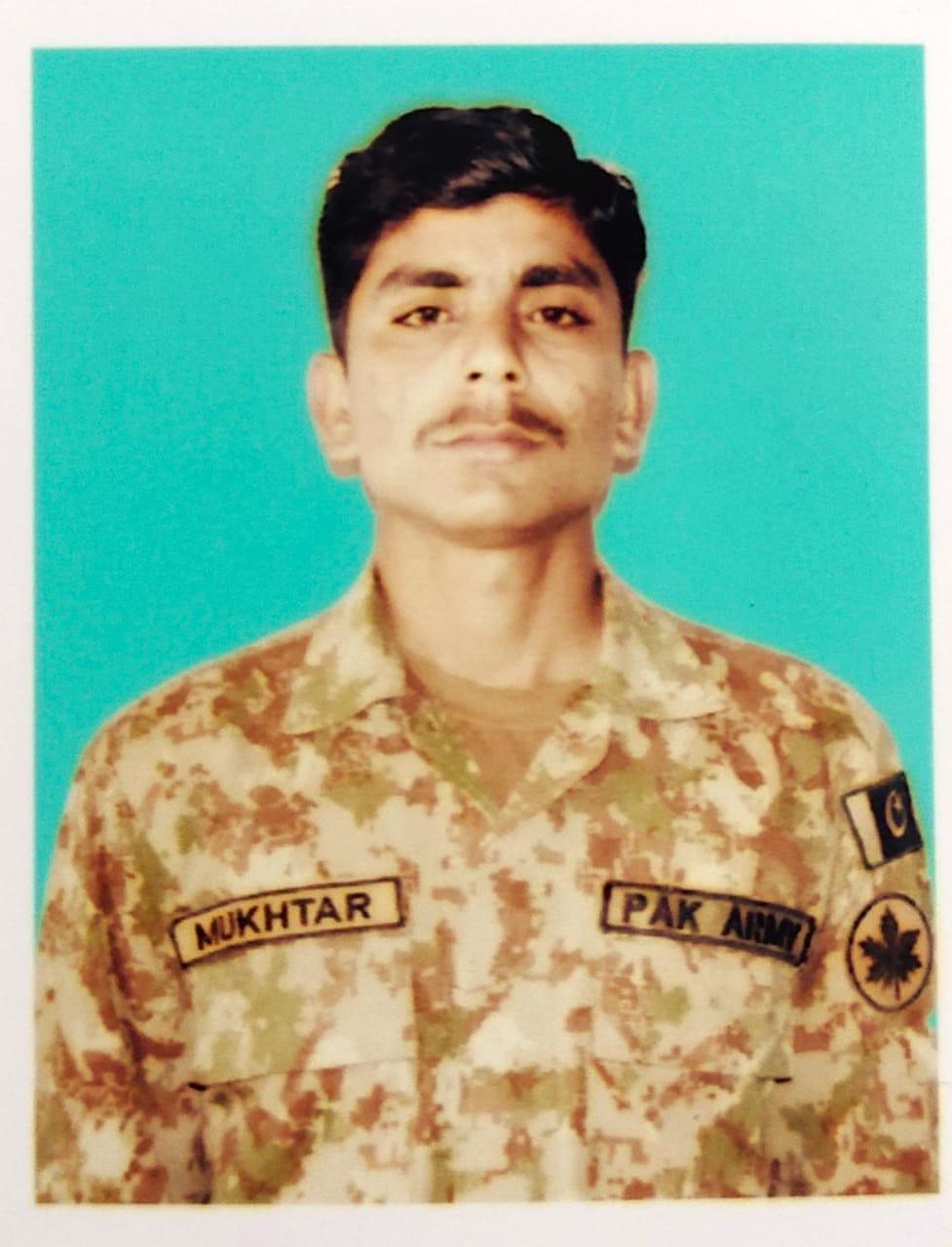 During the exchange of fire, a 22-year-old valiant soldier, Sep Mukhtiar embraced shahadat.