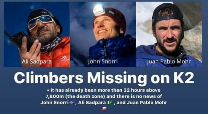 Ali Sadpara, Snorri and Mohr still missing as second day rescue operation ended without any sign of hope