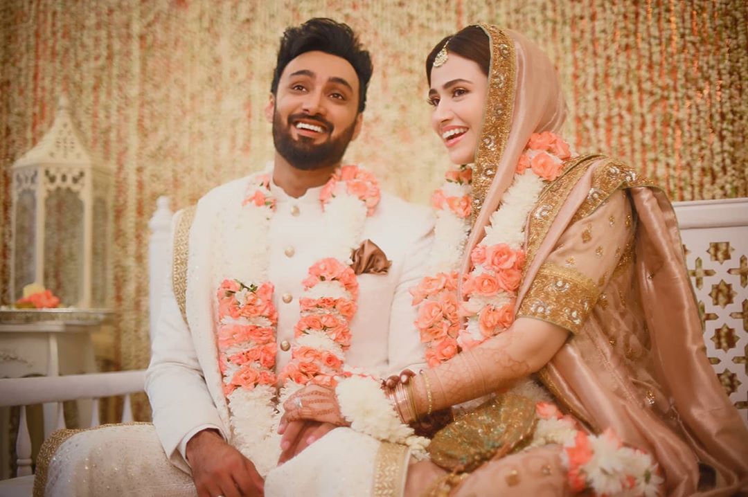 The power couple Sana Javed and Umair Jaswal have celebrated their 4 months of happiness while living together as husband and wife. They have enjoyed every bit of this time and hope to see much more in the future. From having foodie outings to heavy bike rides, Sana and Umair have been setting the couple goals. Well... it's been four months now and Umair thought of making it special for Sana. Here we have got further details!  Sana Javed and Umair Jaswal Celebrate 4 Months of Happiness!   So, Umair Jaswal took beautiful pictures and love note to Instagram while celebrating these four months of his married life. The couple shared affection in comments and fans are already loving them both. Check out these adorable pictures!     The first picture shows Sana holding pink heart-shaped balloons with a beautiful bouquet of pink roses while posing for a perfect click. The second picture has a yummy strawberry cake with the words:  "HAPPY 4 MONTHS, I LOVE YOU."  When Umair posted these pictures on his Instagram account, he showered his love for Sana while penning this heartwarming note:  The foodie couple is all set to compromise their fitness when it comes to spending some quality time with each other. However, Umair is requesting Sana to let him get back to his fitness routine. Well... Sana Javed also took a moment to add up to this witty love post and commented:  Instead of agreeing with Umair's idea to get back to workout and diet, she commented that there is some more cake in the fridge. The fans gathered in the comment section to enjoy the post and expressed their love for Sana Javed and Umair Jaswal.  We wish them both the happiest four months of togetherness and many more to come their way.  Want to add something to this write-up? Don't forget to share your valuable feedback with us!