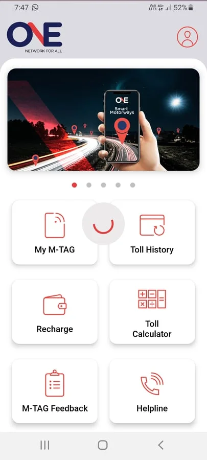 One Network App for Motorway M-Tag