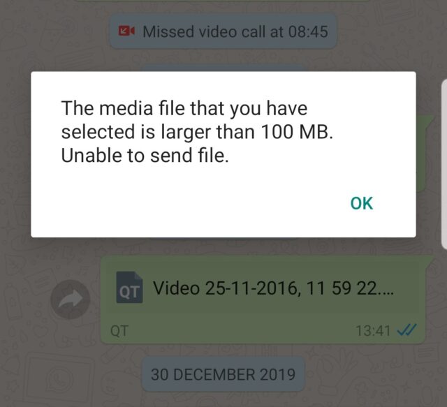 WhatsApp file size limit