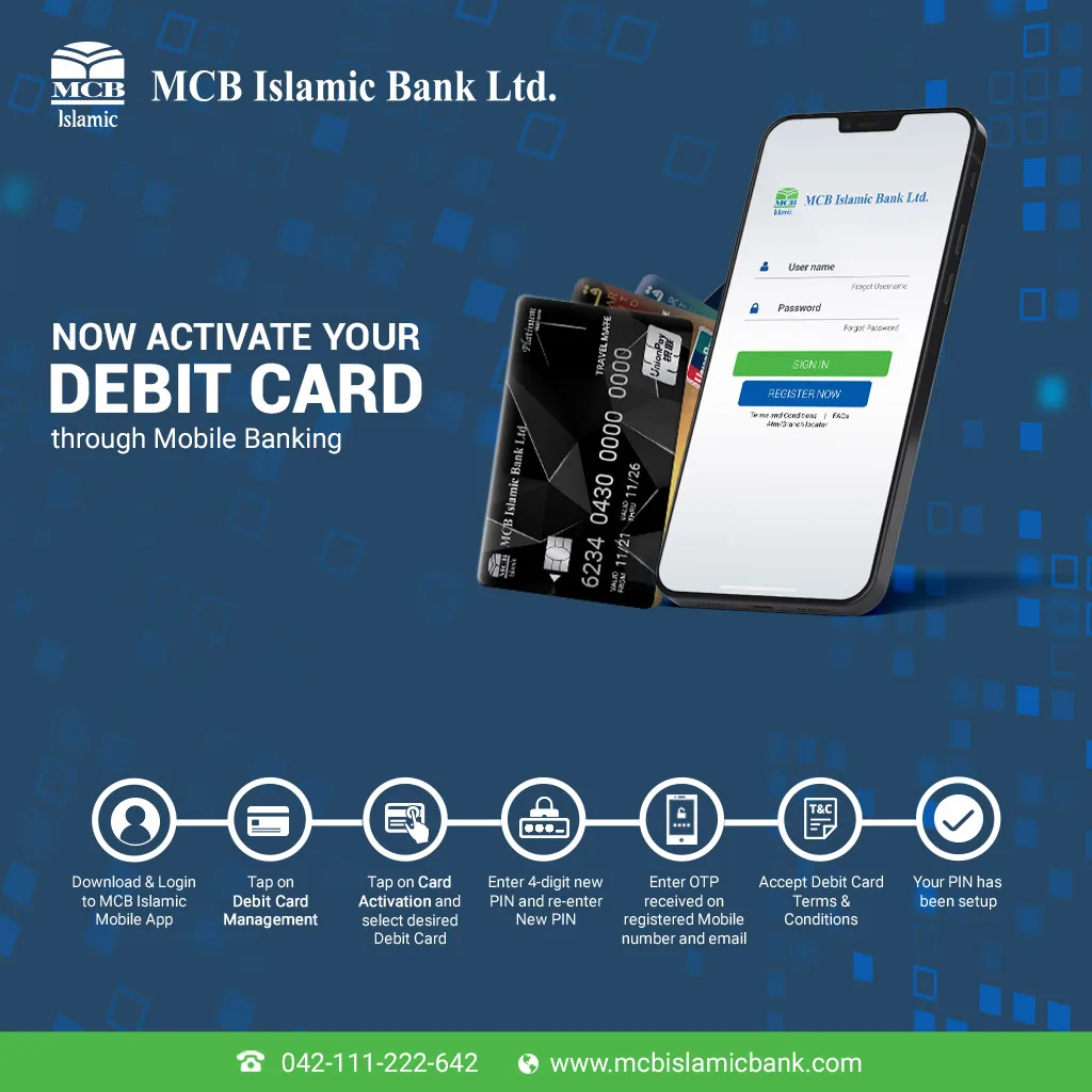 How to activate MCB debit card