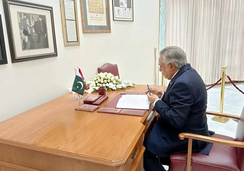 Ishaq Dar visits Turkish Embassy, records his heartfelt condolence