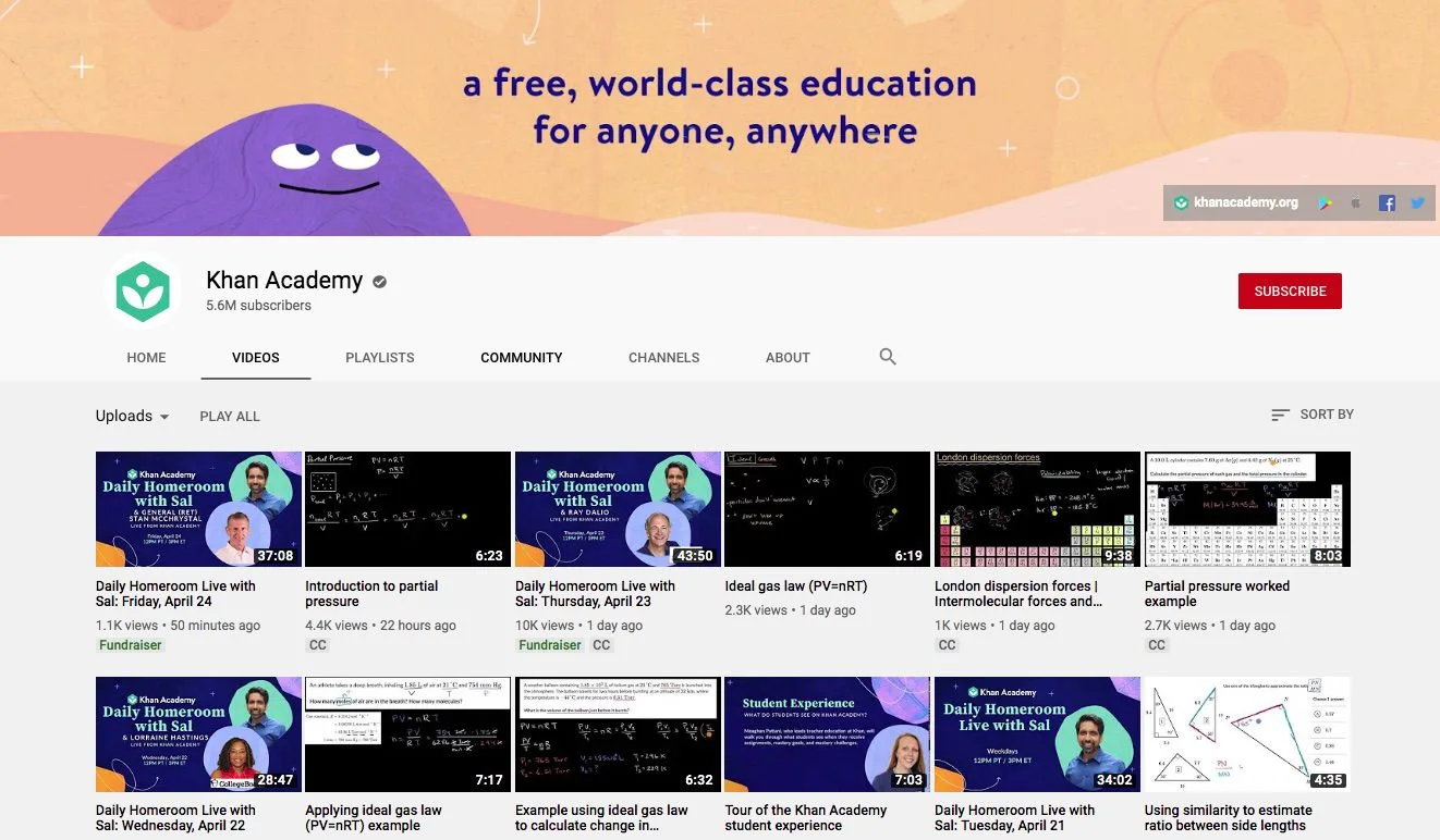 YouTube channels for students