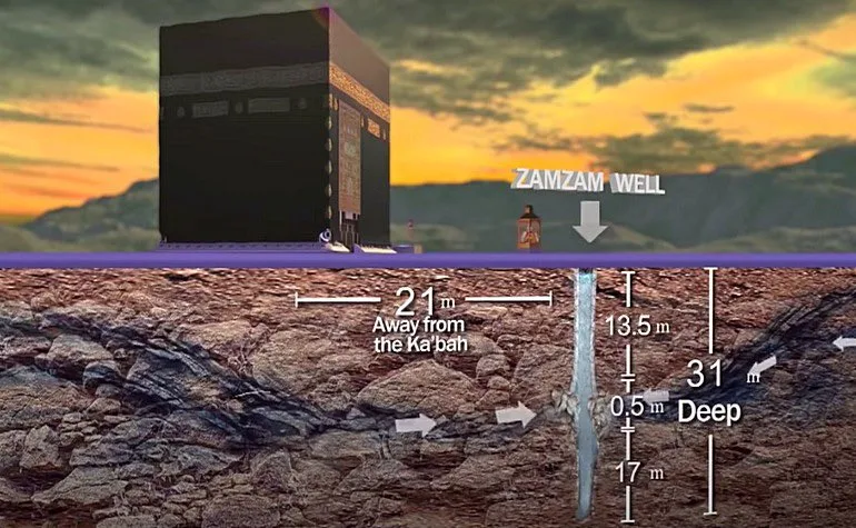 Where Zamzam Well is located in Kaaba?