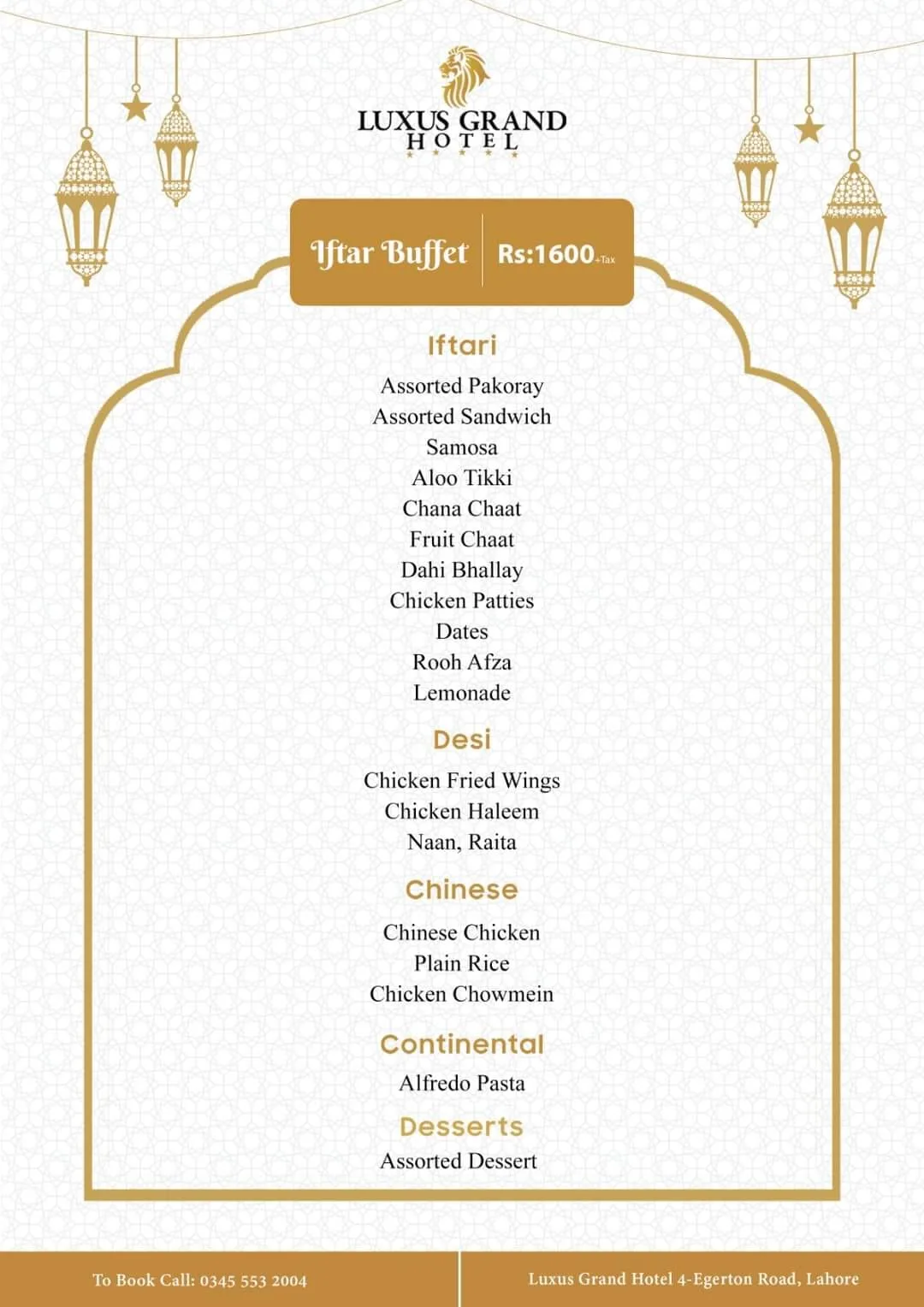 Luxud Grand Iftari buffet