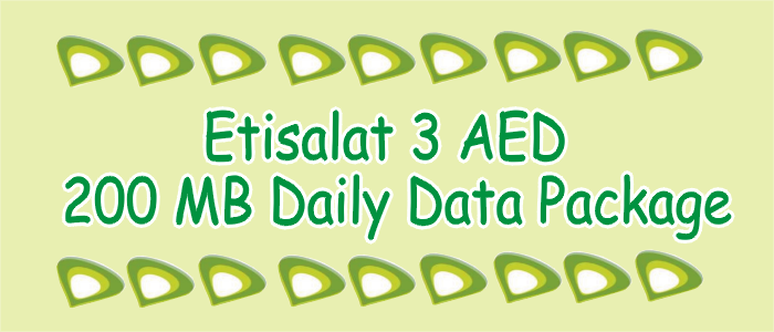 Etisalat Daily Data plan 3 AED